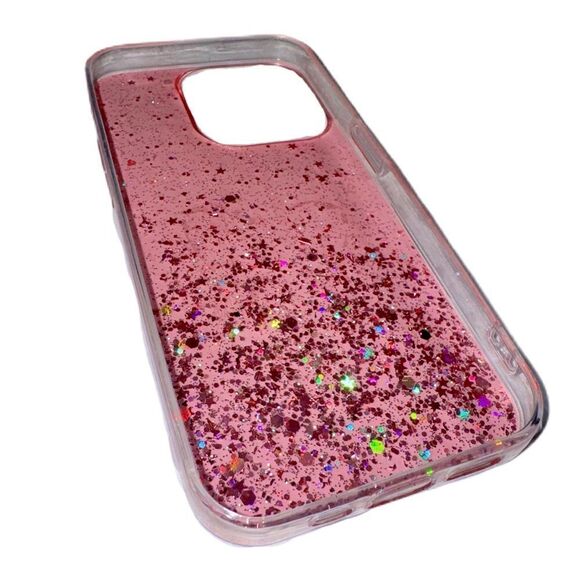iPhone 15 Pro 6.1” Pink Glitter Sparkly Sequin Phone Case - Picture 6 of 7
